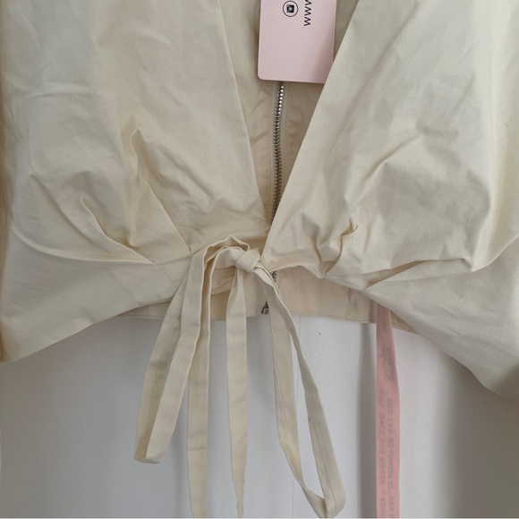 Oh Polly Plunge Neck Wrap Top Ivory Size 14 BNWT - Picture 8 of 10